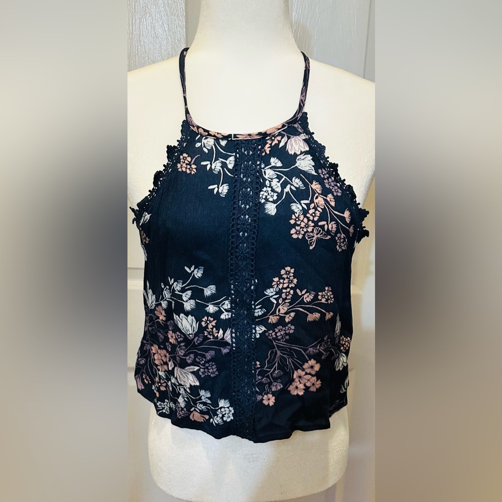 Kendall and Kylie top sleeveless scoop neck blue size small